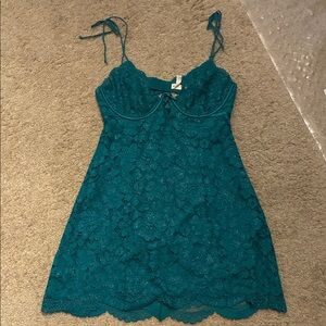 For Love And Lemons Teal Lace Camisole
